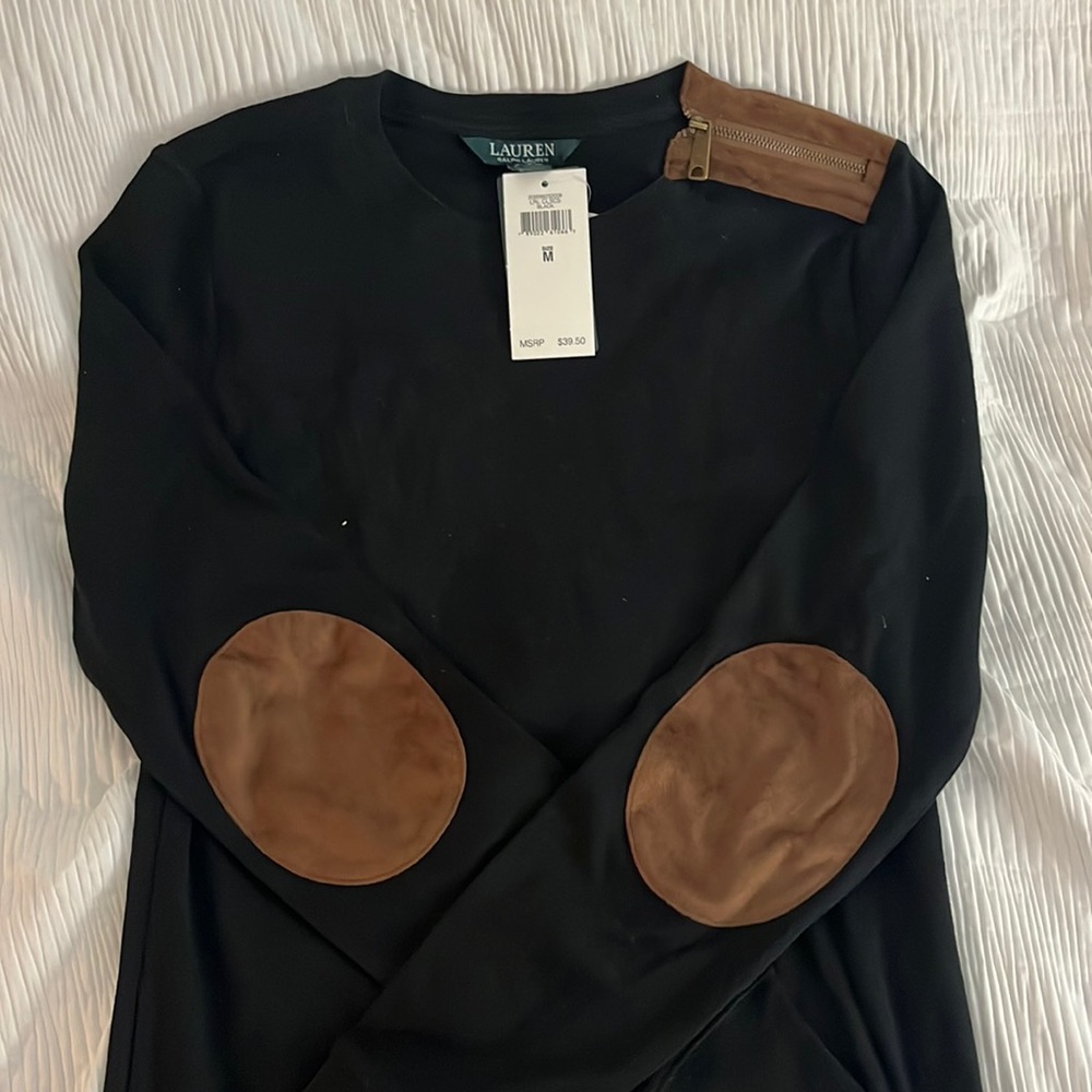 Medium Lauren Ralph Lauren top with suede elbow pads